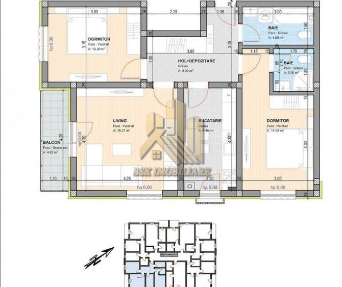 Apartament 3 camere Comision 0 - 14
