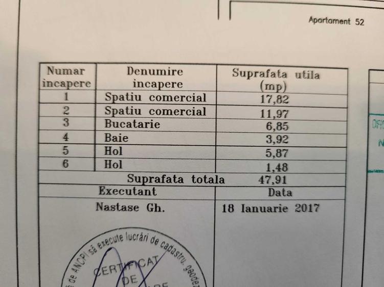Spațiu comercial, de 48 mp, în Central