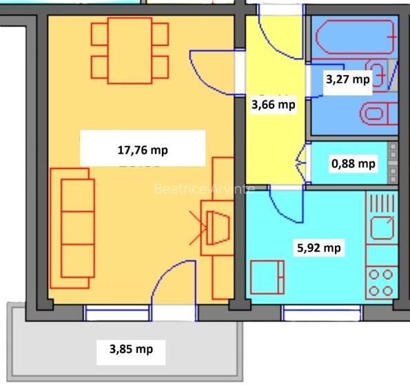 Garsonieră EXCLUSIVĂ 35.35 mp. Investiție SIGURĂ lângă Facultatea de constructii