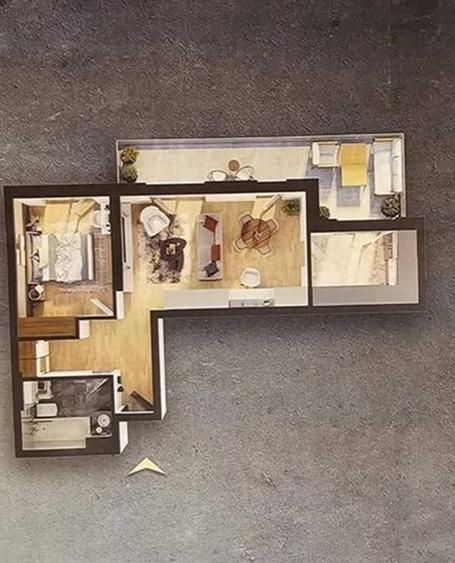 Apartament nou cu 2 camere 55mp, etaj intermediar, finisat modernh, mobilat si utilat, cu garaj sub - 2