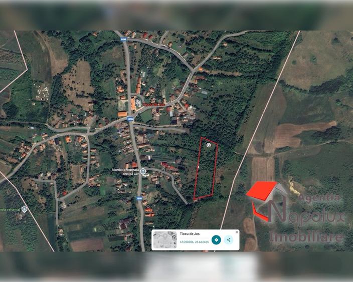 Teren Construcții intravilan de 3000 mp, în Tiocu de Jos