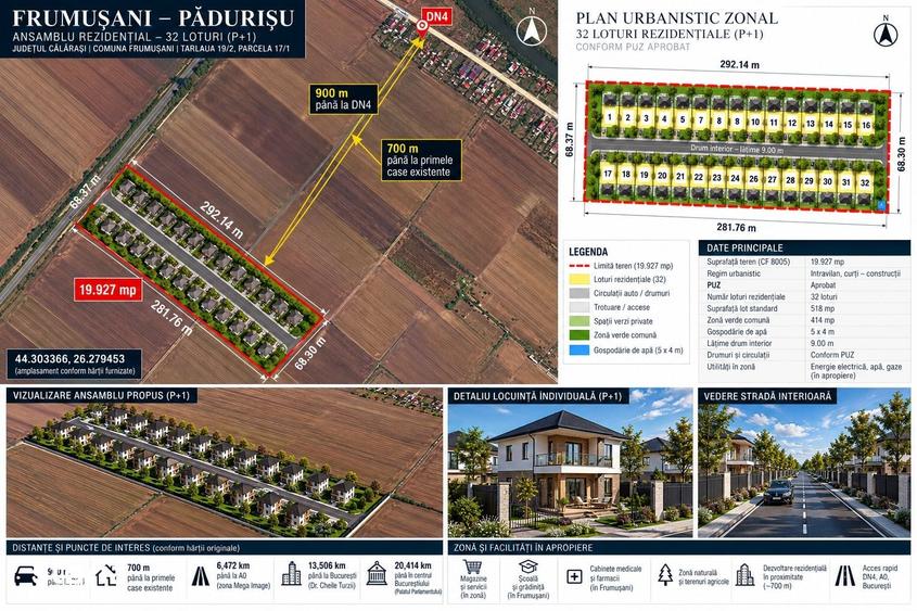 Teren de 518 mp, în Frumușani