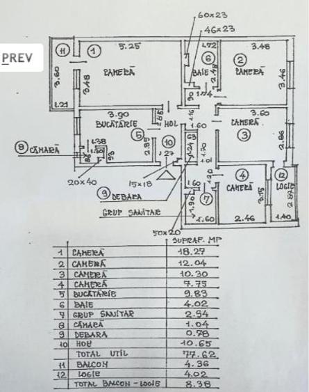 Apartament cu 4 camere decomandat, mobilat în Răcădău