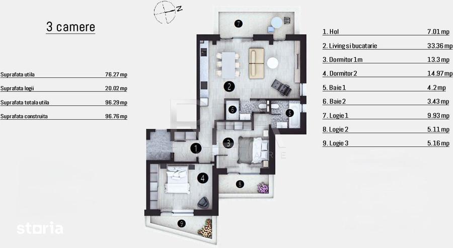 Apartament cu 3 camere în Doamna Ghica