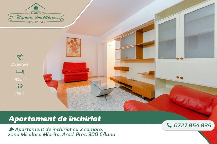 Apartament de inchiriat cu 2 camere, zona Micalaca Miorita, Arad - 1