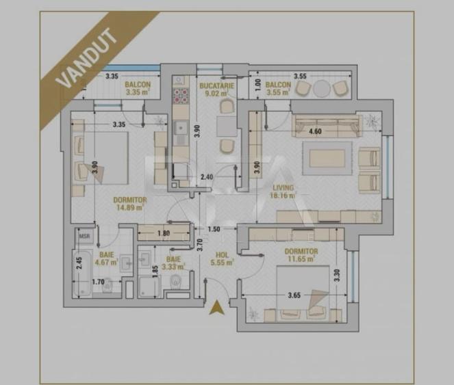 3 Camere + Loc de Parcare, Valea Larga - 9