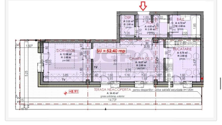 Apartament de 2 camere finisat modern, 52mp, parcare subterana, Terra - 9