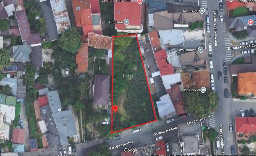 Teren ICOANEI, Autorizare S 2, 1000mp, CU 20.06.25, M2, CUT 3.5 , POT 70%, LIBER