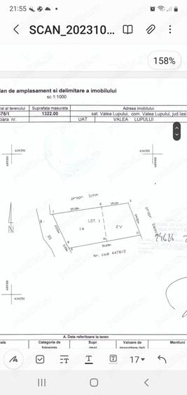 Teren de 1322 mp, în Valea Lupului