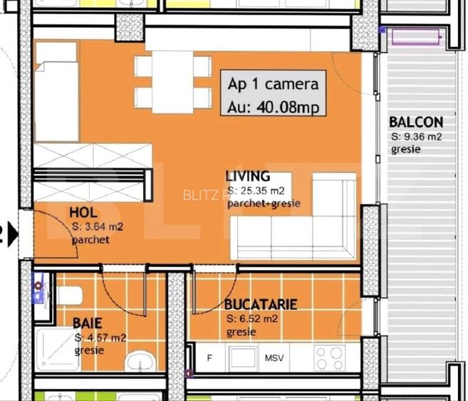 Apartament de vanzare, cu o camera ,40 mp, zona Calea Torontalului