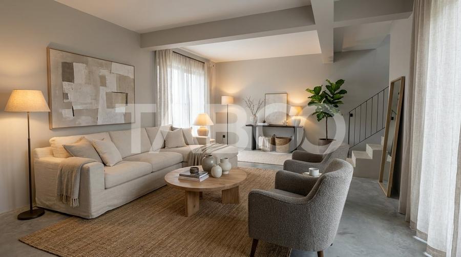 Duplex de vanzare 450mp teren liber 4 camere 2 bai 2 parcari Selimbar - 1