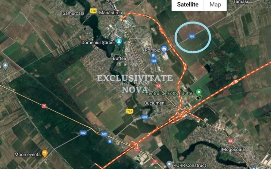 Vanzare teren Buftea TAMAS acces Autostrada A0 si Centura ocolitoare Buftea