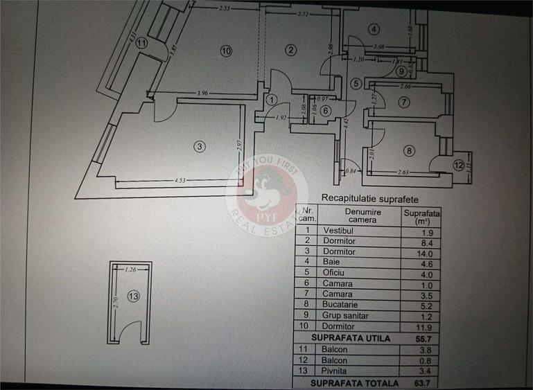 Cantemir | 3 camere | 64mp | Semidecomandat | B12541 - 1