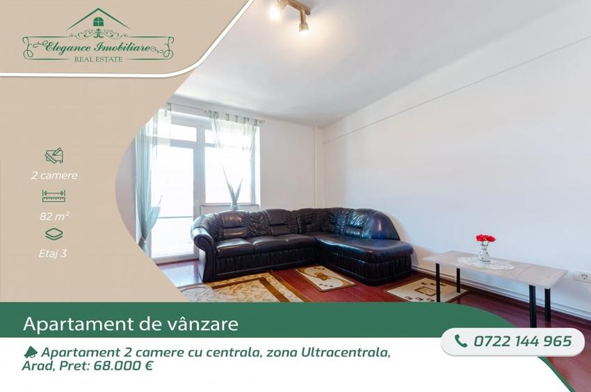 Apartament 2 camere cu centrala, zona Ultracentrala, Arad - 1
