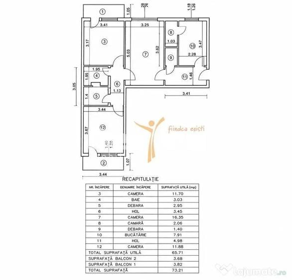 Apartament de vanzare, zona PODU RO?, 3 camere, semidec... - 1