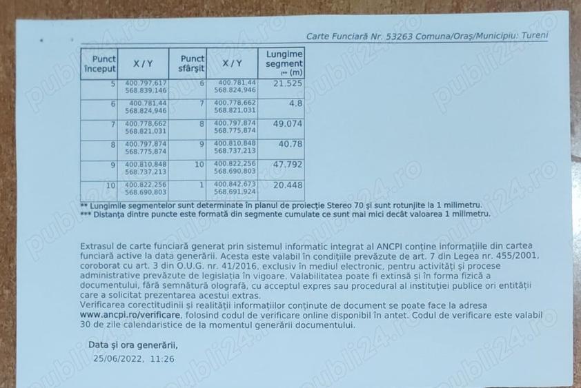 Teren de 5000 mp, în Tureni