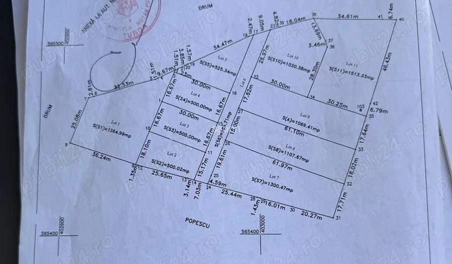 Parcele de teren de vanzare in Sandulesti, jud Cluj