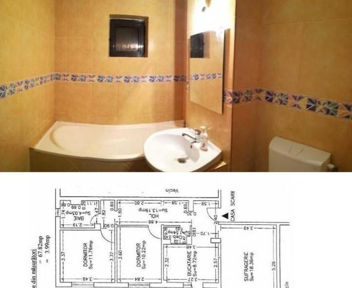 Apartament 3 camere de vanzare zona Dacia, CENTRALA GAZ - 4