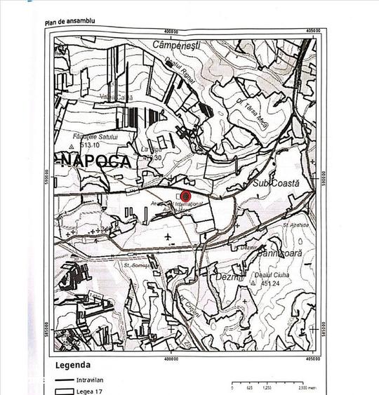 Teren 1.1 Ha, intravilan Cluj-N. (B-dul Muncii- Sub coasta) Zona UEmm - 3