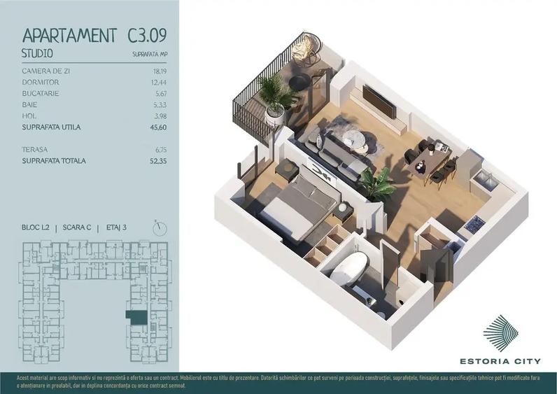 Apartament Tip Studio  Metrou Nicolae Teclu Estoria City - 1