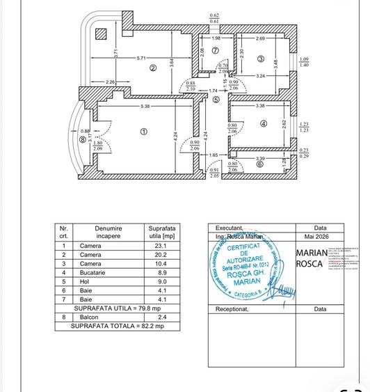 Apartament cu 3 camere decomandat în Unirii