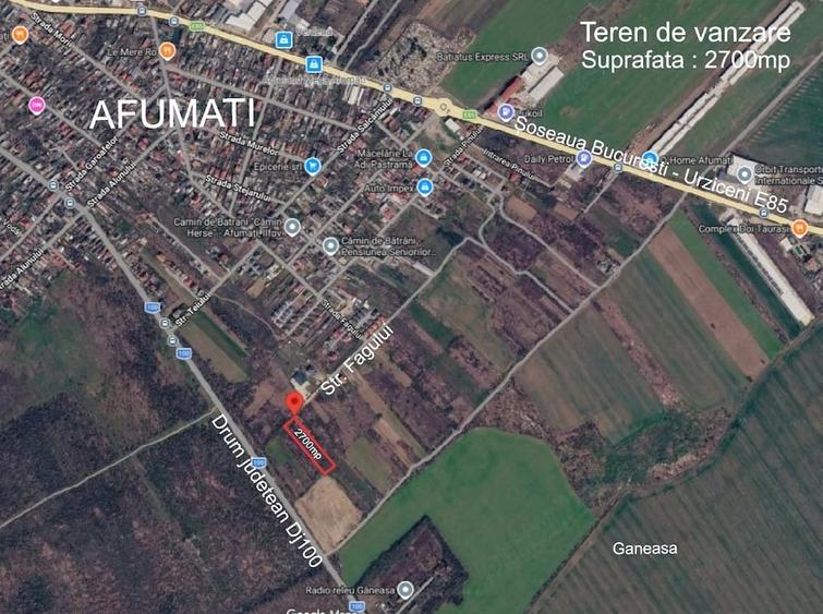 Teren de 2700 mp, în Afumați