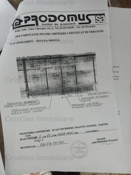 Apartament cu 3 camere decomandat în Plantelor