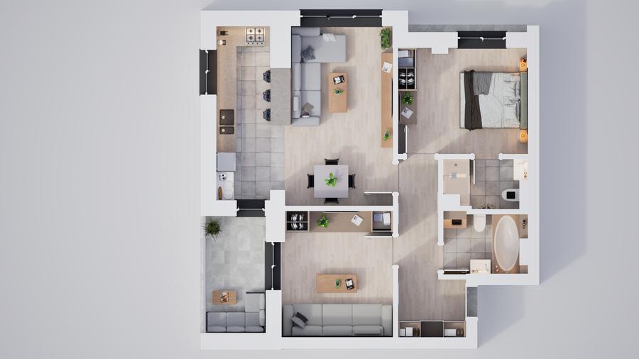 Apartament modern 3 camere, aproape de transport public - 7