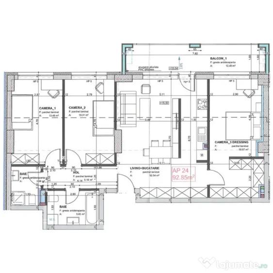 Apartament 4 CAM, SU 92.62 MP, TERASA zona MARASTI - Cluj-Napoca (Cluj) - 1