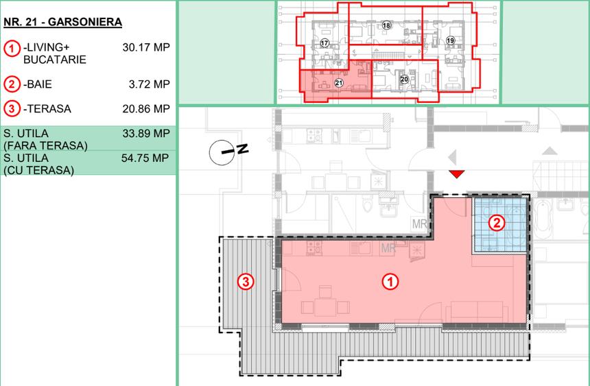 Garsonieră cu terasa, 55 mp - STRADA LEORDENI - - 6