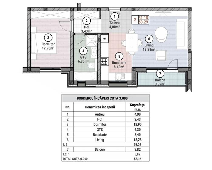 🏡 Apartament 2 camere de vânzare – Moșnița Nouă | Bloc nou | Parcare inclusă- 5 - 9