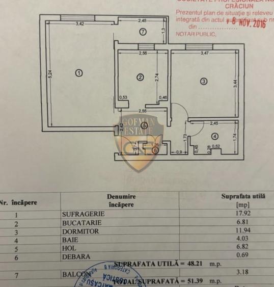 2 c Tomis III 51.39 mp et 4/4 renovat termopane balcon inchis centrala gaze A/C - 21