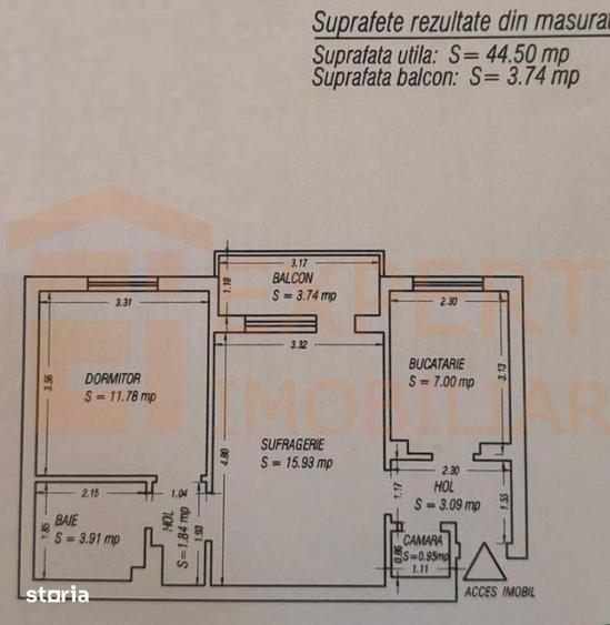 Apartament cu 2 camere semidecomandat, mobilat în City Park Mall