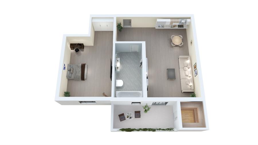 Apartament 2 camere cu balcon, lift și parcare inclusă - 1