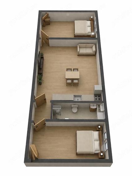 De vanzare casa 2 dormitoare un living baie 60mp plus teren in curte - 5