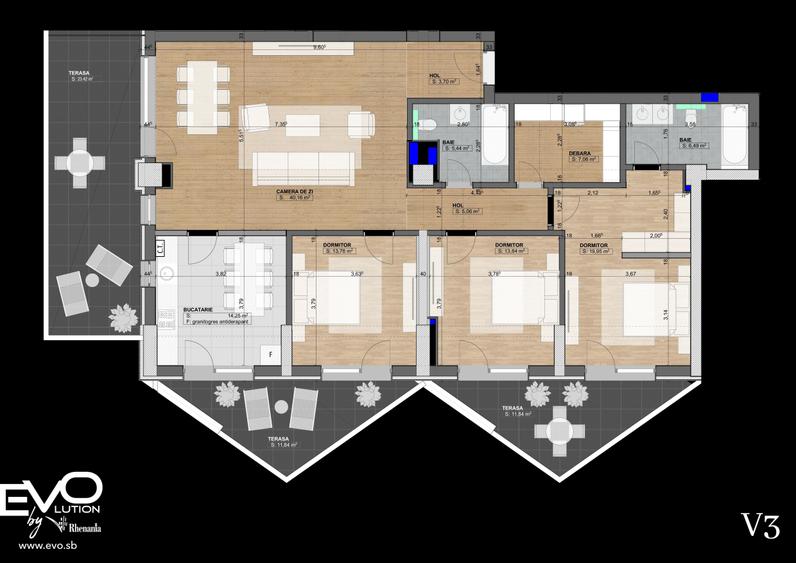 AP. 4 CAMERE | SE | 129 MP | SHOPPING CITY SIBIU | Evolution Apartments - 10