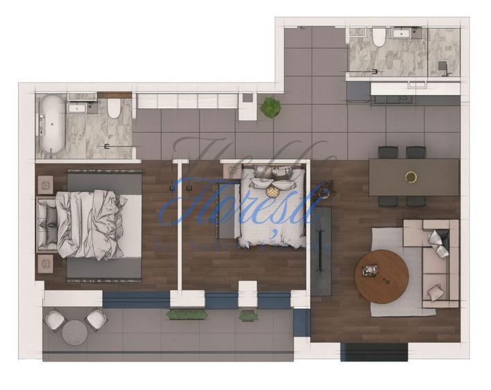 Apartament 3 camere 70,59mp ansamblu NZEB Terra - 1