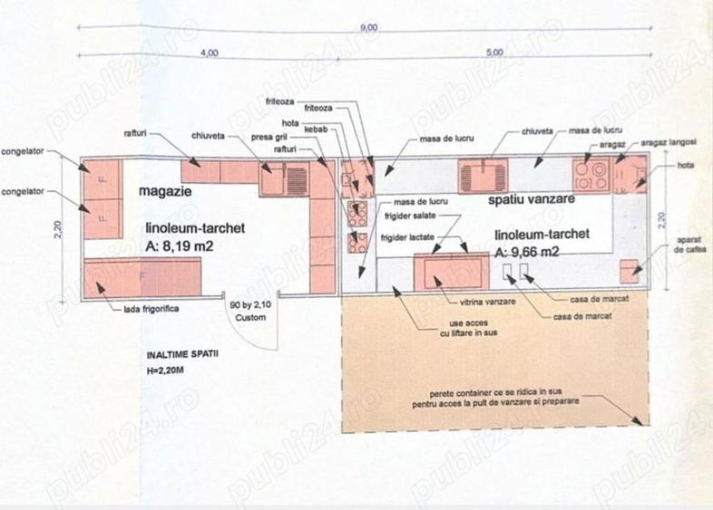 Vand container fast food + magazie complet utilat - 3