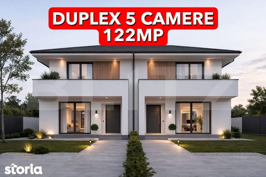 Duplex 5 camere 122mp utili, 350mp teren Mosnita Noua - 1