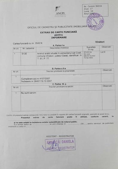 Teren de vanzare Sat Costi, Zona Casa cu bunici - 1