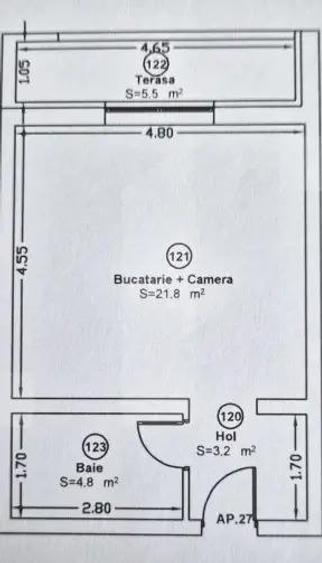 Apartament 1 camera Giroc, central - 9