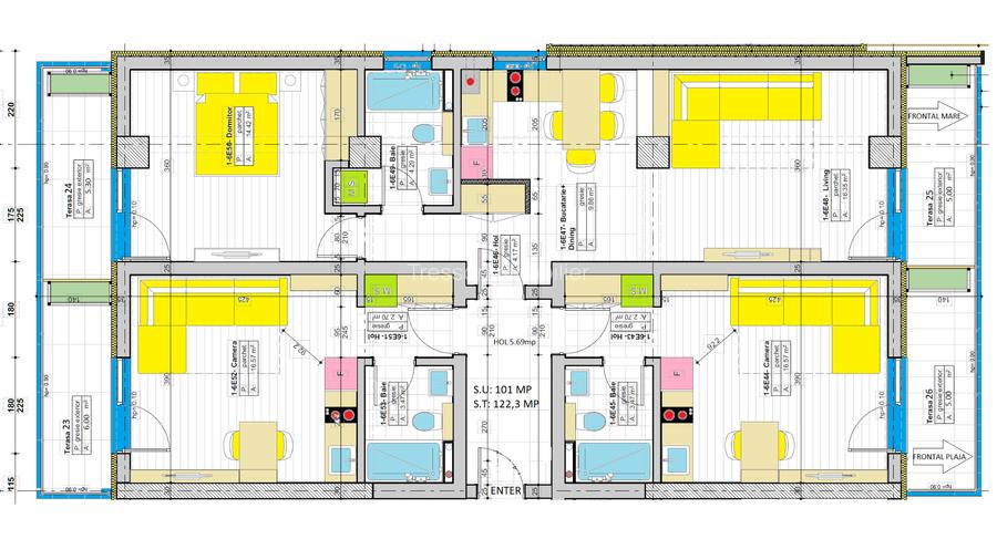 PACHET BUSINESS-PENTHOUSE  Vedere frontală la mare,Mamaia Nord