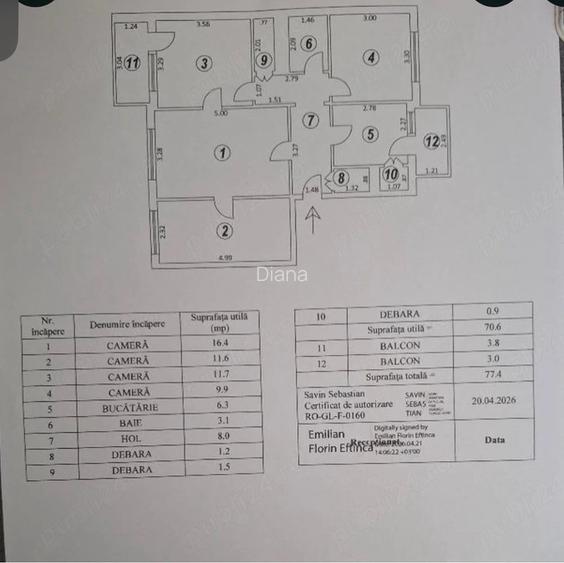 apartament 4 camere de vanzare tiglina 2