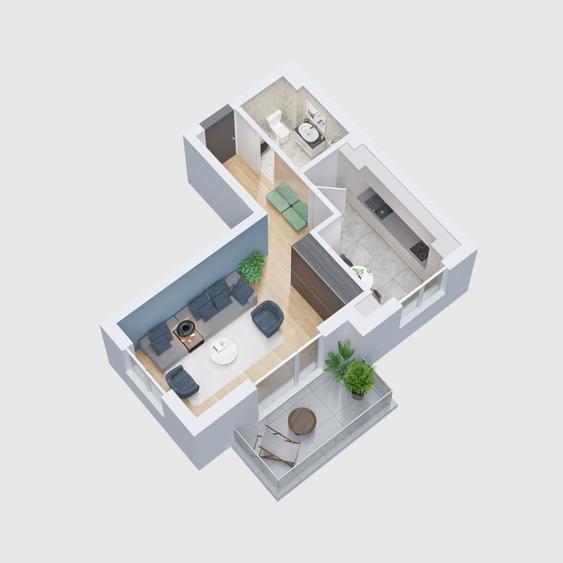 Garsoniera 44 mp | Zona Prelungirea Ghencea | Centrala proprie | - 2