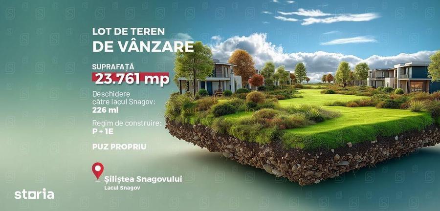 Silistea Snagovului, Teren 23.761 mp, deschidere 226 ml catre lac - 2