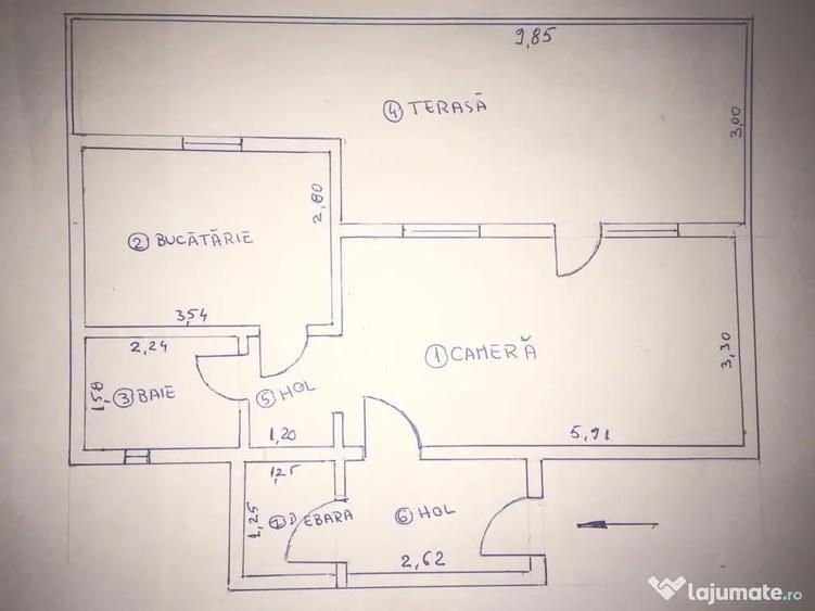 Garsoniera de inchiriat str doamna ghica terasa 25 mp - 1