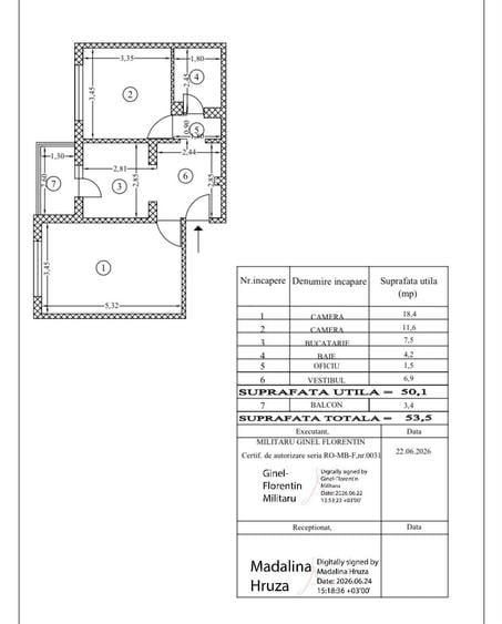 Apartament cu 2 camere decomandat în Berceni