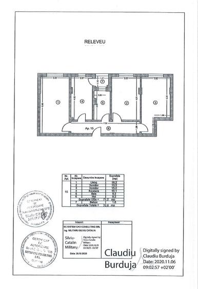 Apartament cu 3 camere decomandat, mobilat în Popești-Leordeni