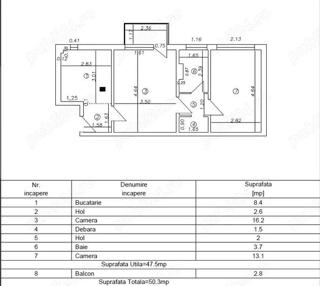 Apartament renovat semi-decomandat - 2