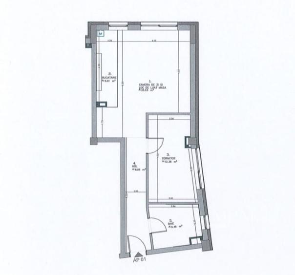 Apartament cu 2 camere semifinisat zona Piata Cipariu - 1